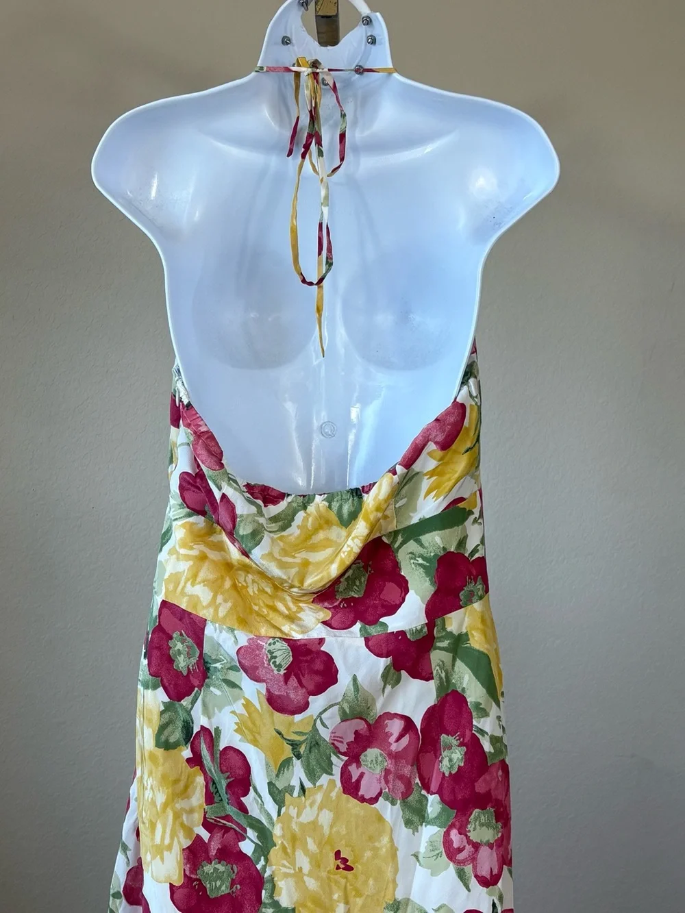 Ann Taylor LOFT Petites 12P 100% Silk Floral Halter Dress NWOT Keyhole Summer